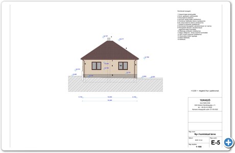 E-5 Ny-i homlokzat terve M=100
