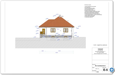 E-5 Ek-i homlokzat terve M=100