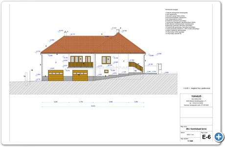 E-6 Dk-i homlokzat terve M=100