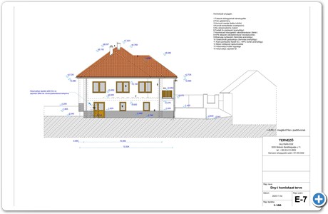 E-7 Dny-i homlokzat terve M=100