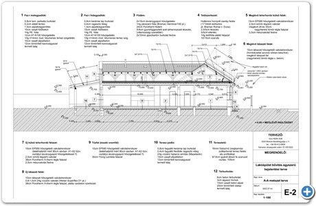 E-2 A-A metszet terve M=100