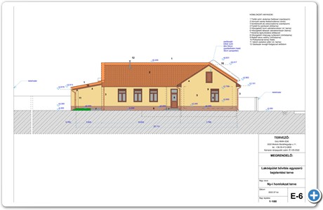 E-6 Ny-i homlokzat terve M=100