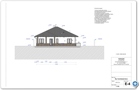 E-4 Ny-i homlokzat terve M=100