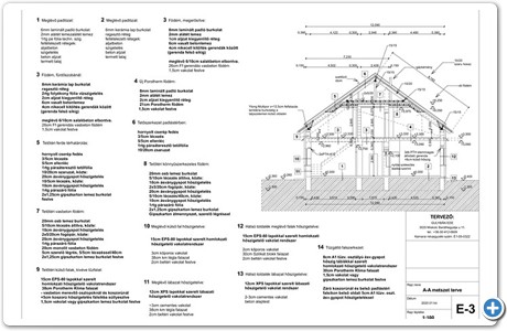 A-A metszet terve M=100-1
