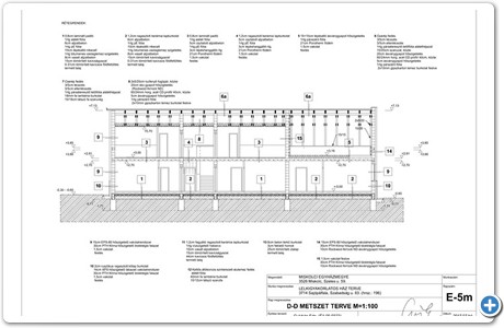 E-5m D-D metszet terve M=100-1