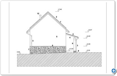 E-8m Dny-i homlokzat terve M=100-1