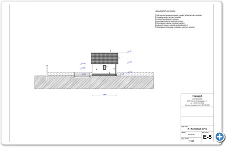 E-5 K-i homlokzat terve M=100