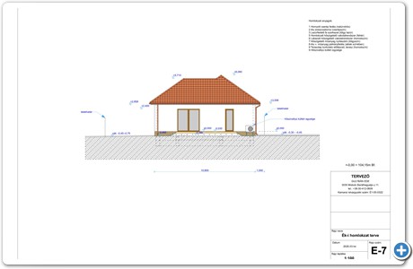 E-7 Ek-i homlokzat terve M=100